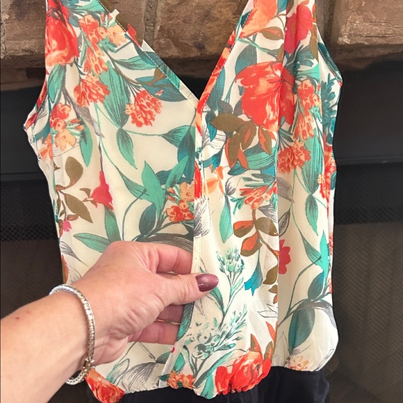 Guess Floral Print Bodysuit with Black Bottom - Picture 10 of 14